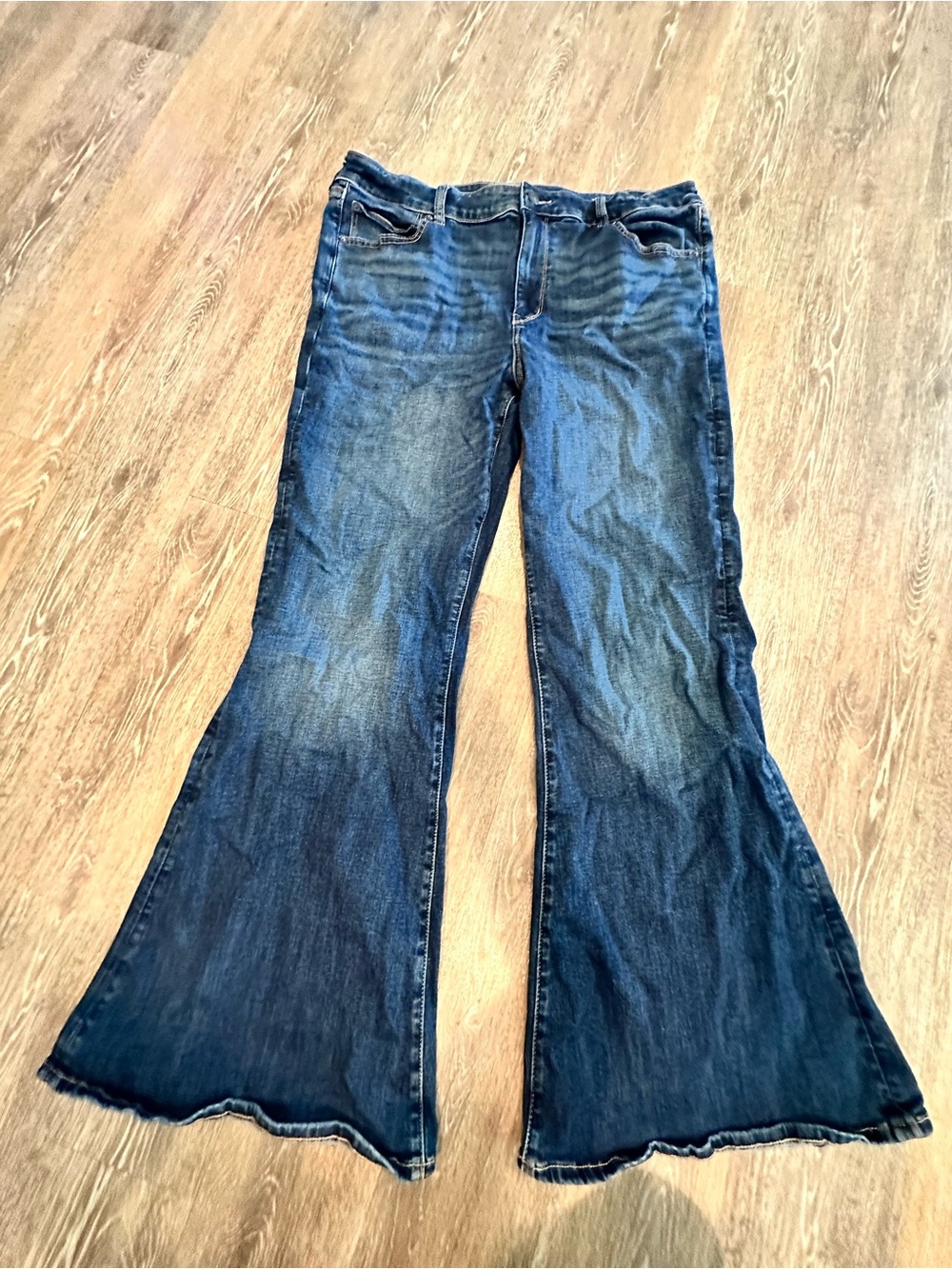 American Eagle Outfitters Dark Blue Festival Flare Jeans